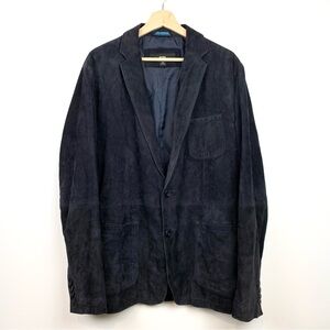 Hugo Boss Goat Leather Blazer Jacket Black Sz 44R 2 Buttons Pockets Quiet Luxury